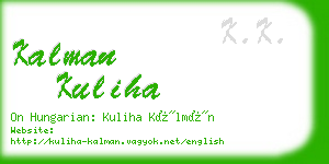 kalman kuliha business card